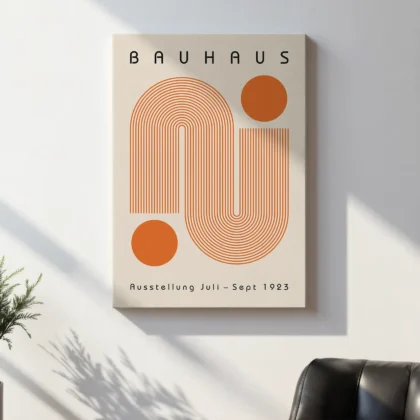 Bauhaus Art Print – Orange Winding Path