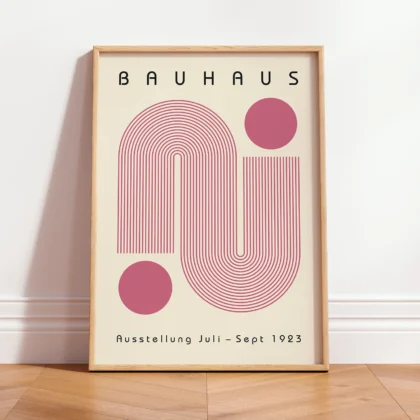Bauhaus paveikslas – Rožinės vingiuojančios linijos