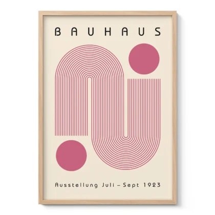 Bauhaus paveikslas – Rožinės vingiuojančios linijos