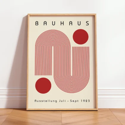 Bauhaus paveikslas – Raudonos vingiuojančios linijos