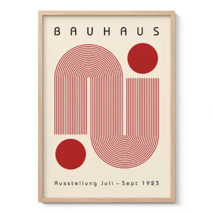 Bauhaus paveikslas – Raudonos vingiuojančios linijos