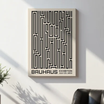Bauhaus Art Print – Black Maze Lines