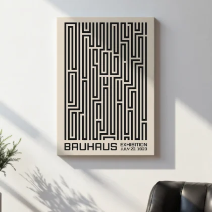 Bauhaus Art Print – Black Maze Lines