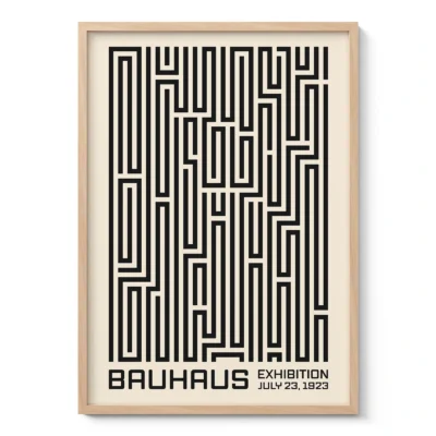 Bauhaus Art Print – Black Maze Lines