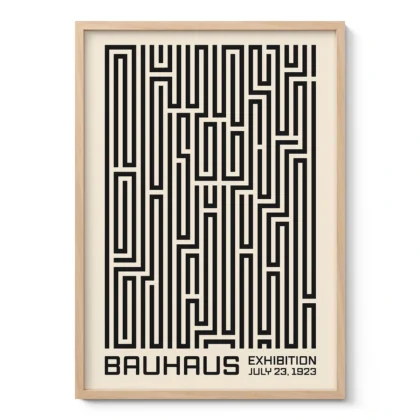 Bauhaus Art Print – Black Maze Lines