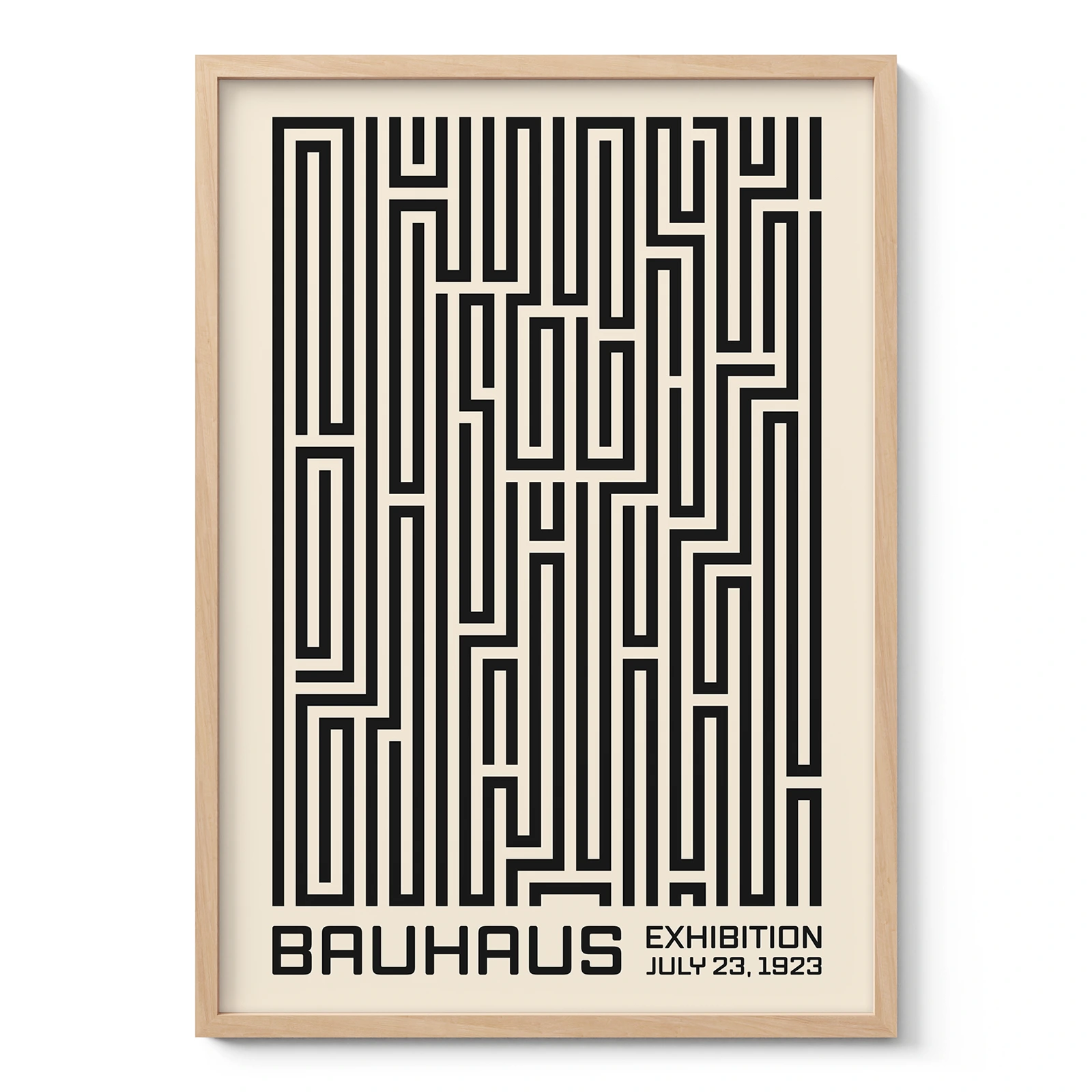Bauhaus Art Print – Black Maze Lines
