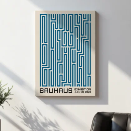 Bauhaus Wandbild – Labyrinth Blau