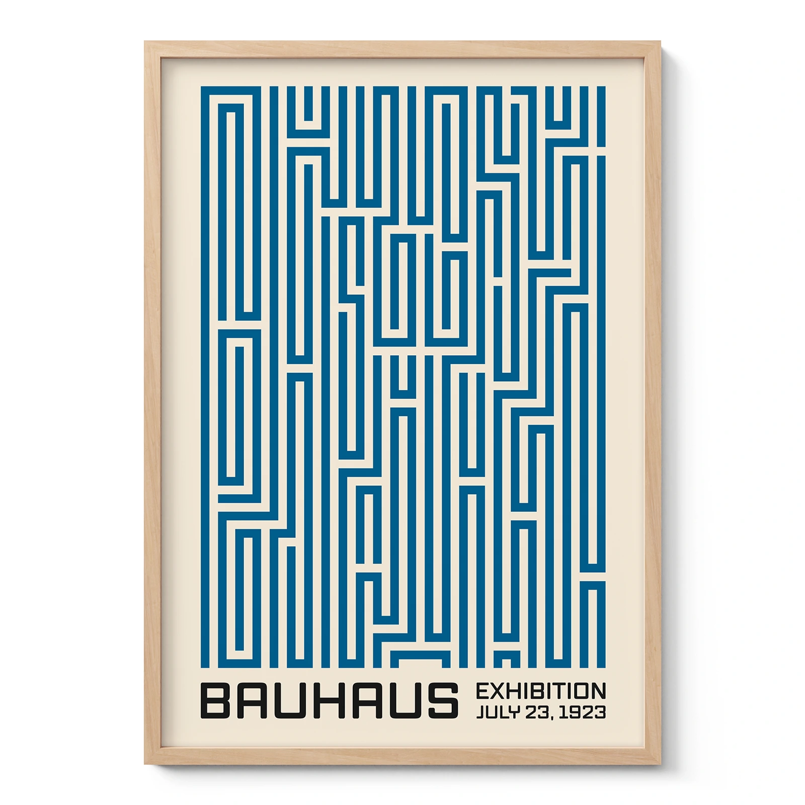 Bauhaus Art Print – Blue Maze Lines