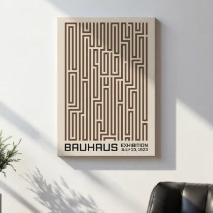 Bauhaus Art Print – Brown Maze Lines