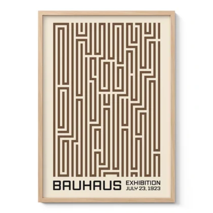 Bauhaus Art Print – Brown Maze Lines
