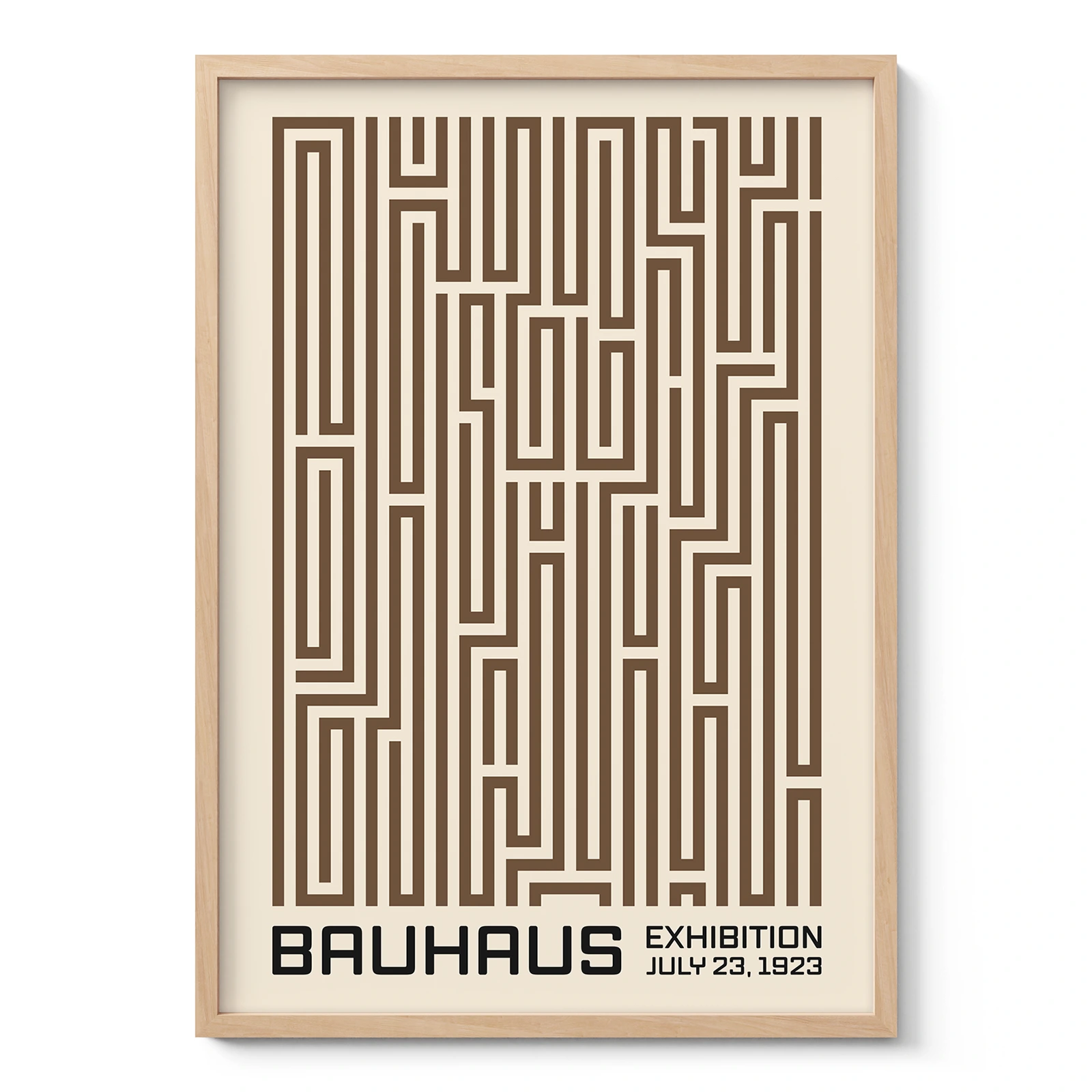 Bauhaus Art Print – Brown Maze Lines