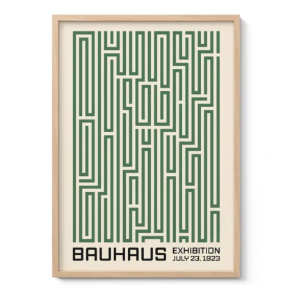 Bauhaus Art Print – Green Maze Lines