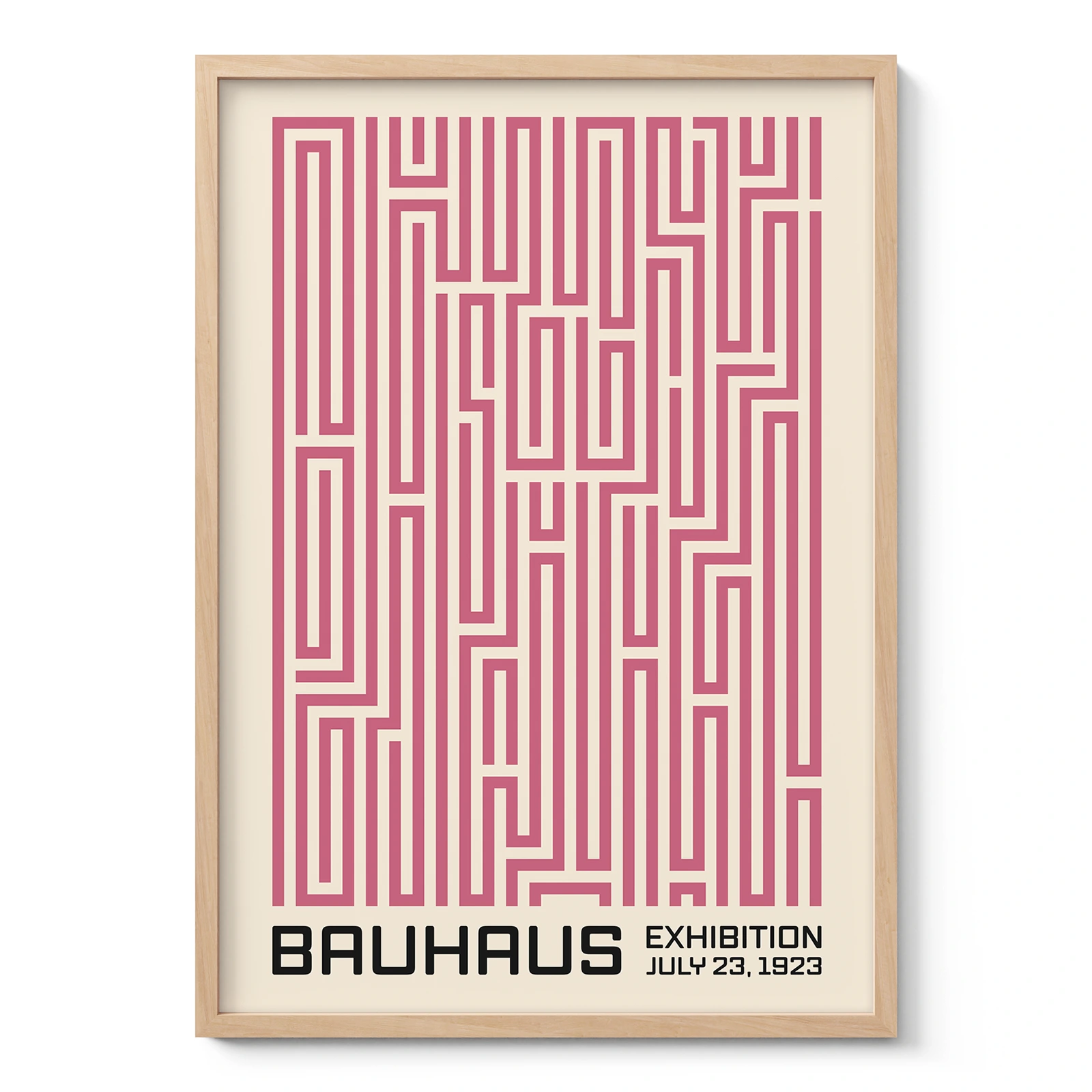 Bauhaus Art Print – Pink Maze Lines
