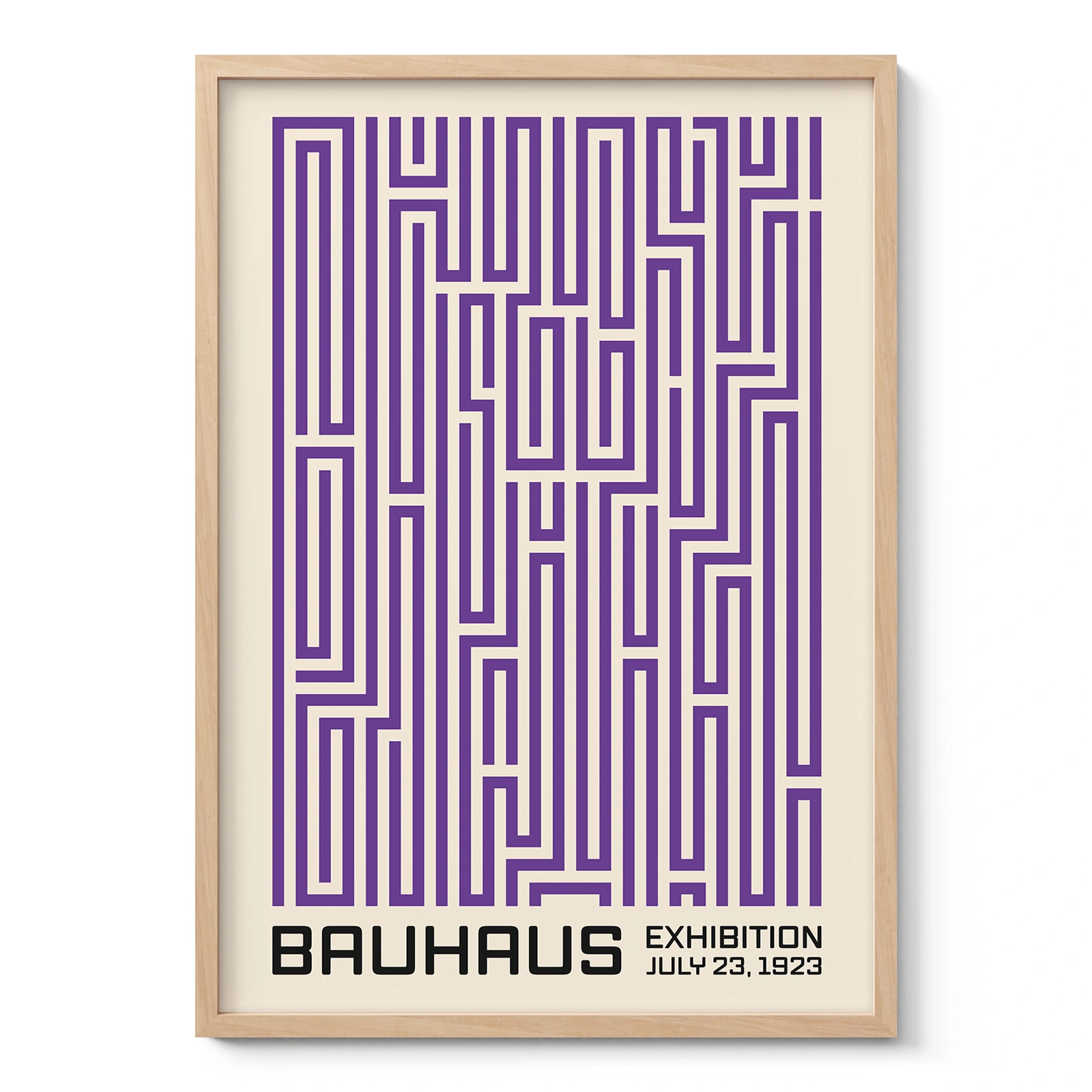 Bauhaus Art Print – Purple Maze Lines