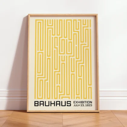 Bauhaus Art Print – Yellow Maze Lines