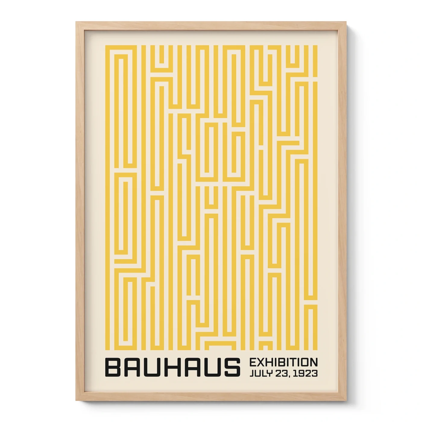 Bauhaus Art Print – Yellow Maze Lines