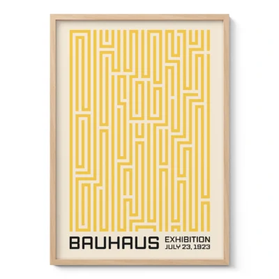 Bauhaus Art Print – Yellow Maze Lines