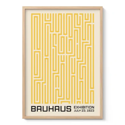 Bauhaus Art Print – Yellow Maze Lines