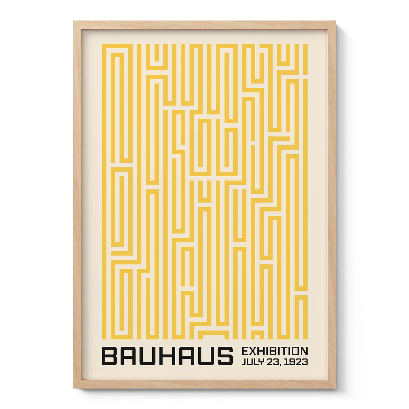 Bauhaus Art Print – Yellow Maze Lines