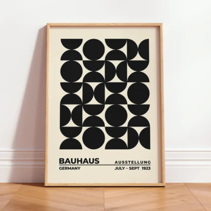Bauhaus Art Print – Black Circles Balance