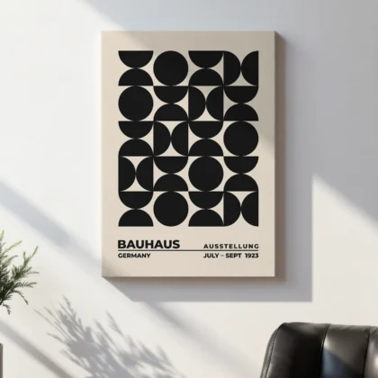 Bauhaus Art Print – Black Circles Balance