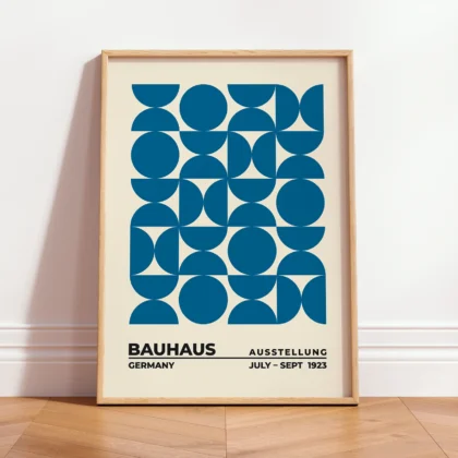 Bauhaus paveikslas – Mėlynų formų harmonija