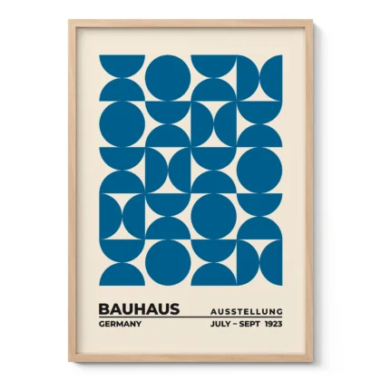 Bauhaus paveikslas – Mėlynų formų harmonija