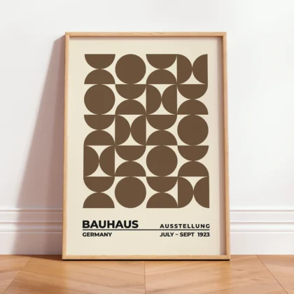 Bauhaus Art Print – Brown Circles Balance