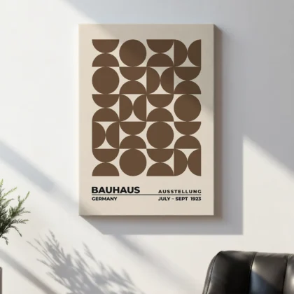 Bauhaus Art Print – Brown Circles Balance