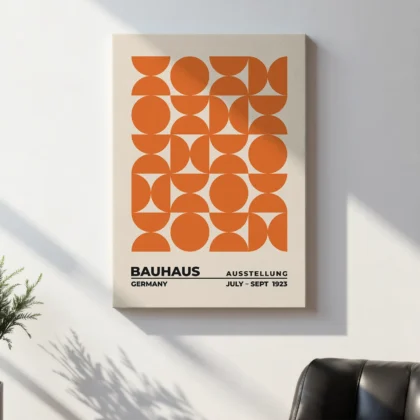 Bauhaus Art Print – Orange Circles Balance