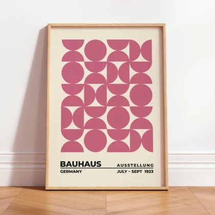 Bauhaus Art Print – Pink Circles Balance