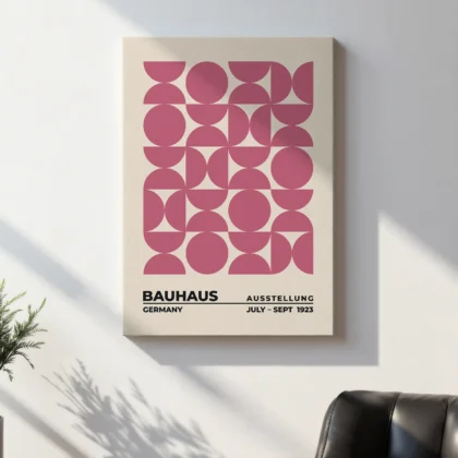 Bauhaus Art Print – Pink Circles Balance