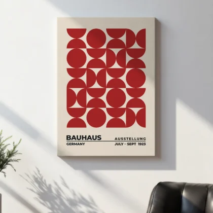 Bauhaus paveikslas – Raudonų formų harmonija