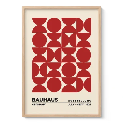 Bauhaus paveikslas – Raudonų formų harmonija