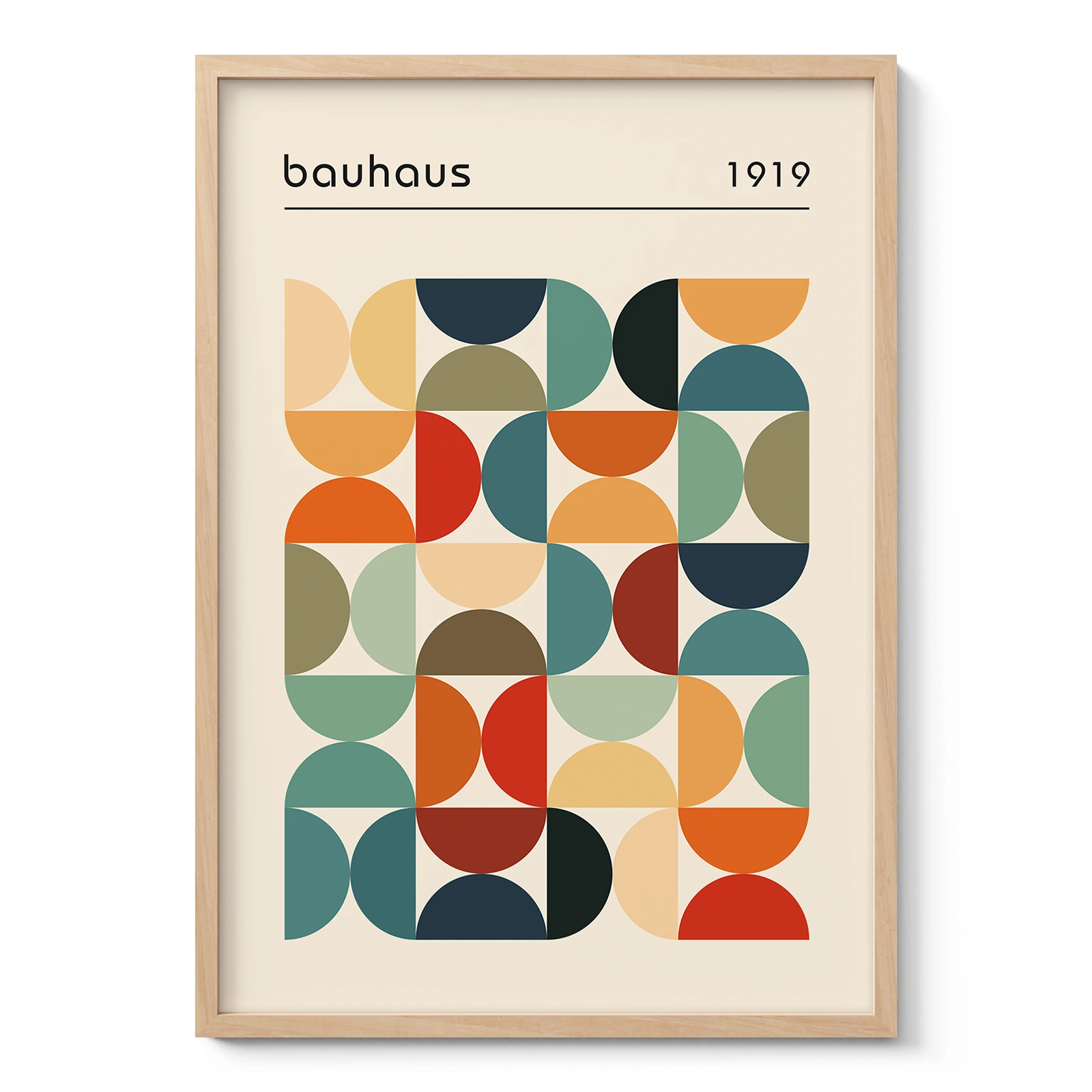 Bauhaus Art Print – Colorful Half Circles