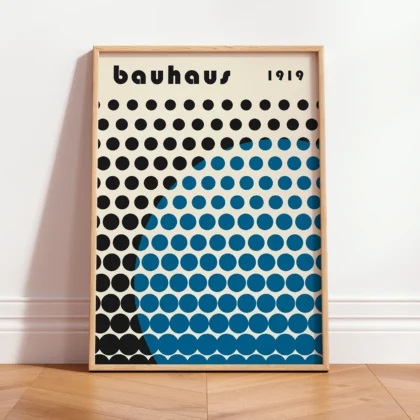 Bauhaus Wandbild – Kreisregen Blau