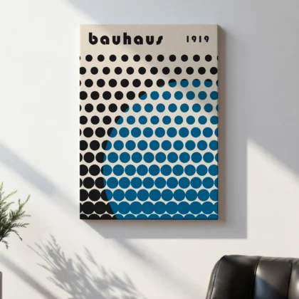 Bauhaus Wandbild – Kreisregen Blau