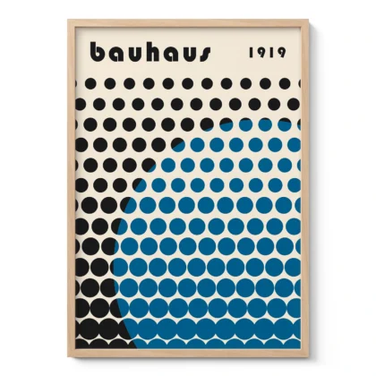 Bauhaus Wandbild – Kreisregen Blau