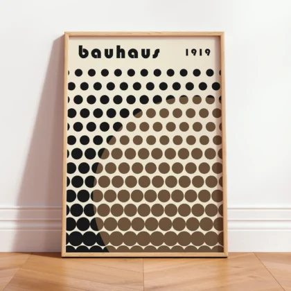 Bauhaus Wandbild – Kreisregen Braun