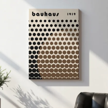 Bauhaus Wandbild – Kreisregen Braun