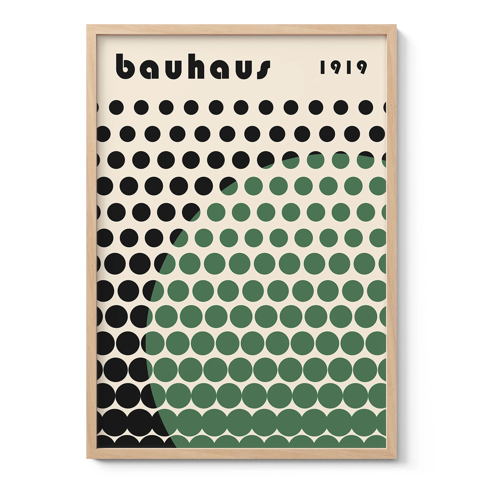 Bauhaus Print – Green Circle Matrix