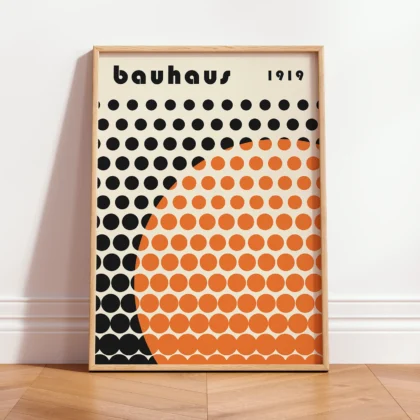 Bauhaus Print – Orange Circle Matrix