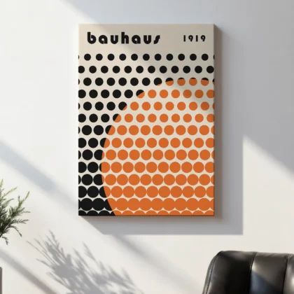 Bauhaus Print – Orange Circle Matrix