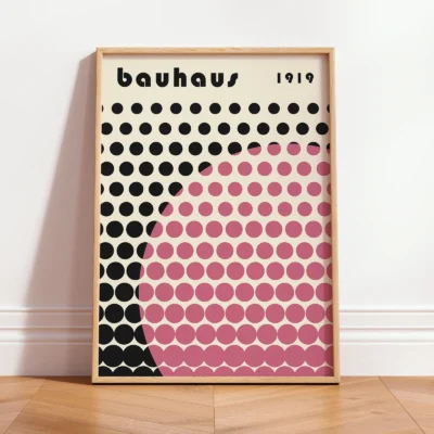 Bauhaus Print – Pink Circle Matrix