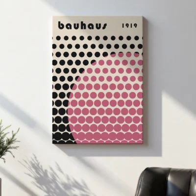 Bauhaus Print – Pink Circle Matrix