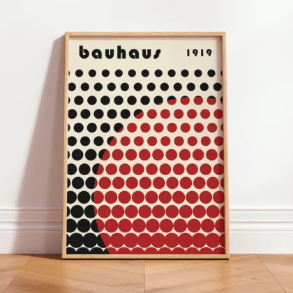 Bauhaus Wandbild – Kreisregen Rot
