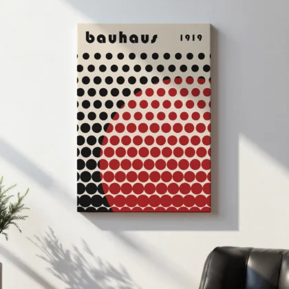 Bauhaus Wandbild – Kreisregen Rot