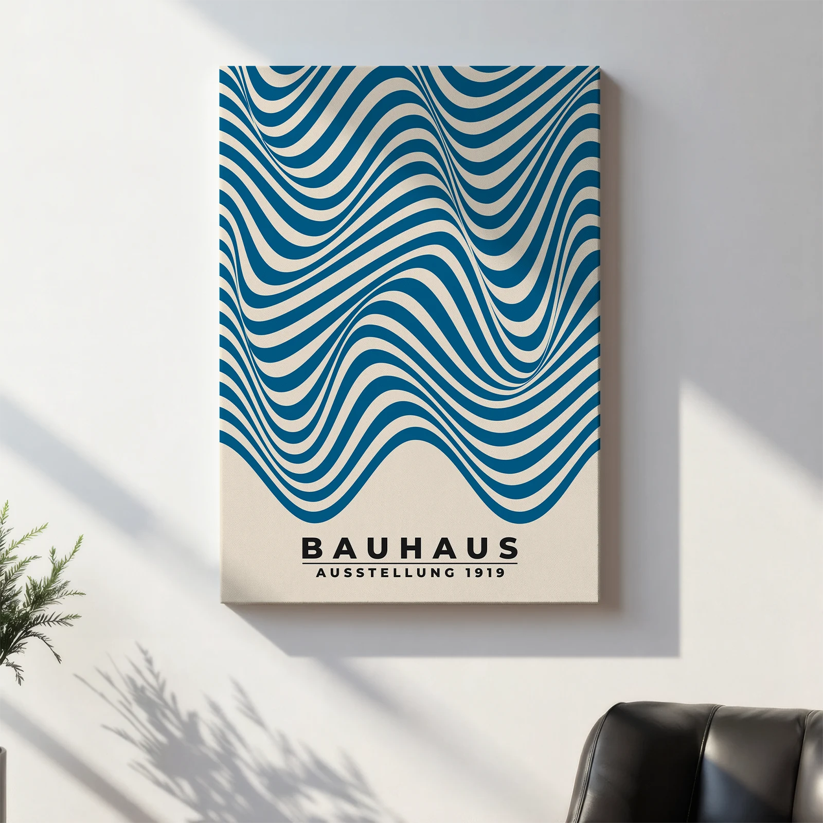 Modern Bauhaus Print – Blue Waves