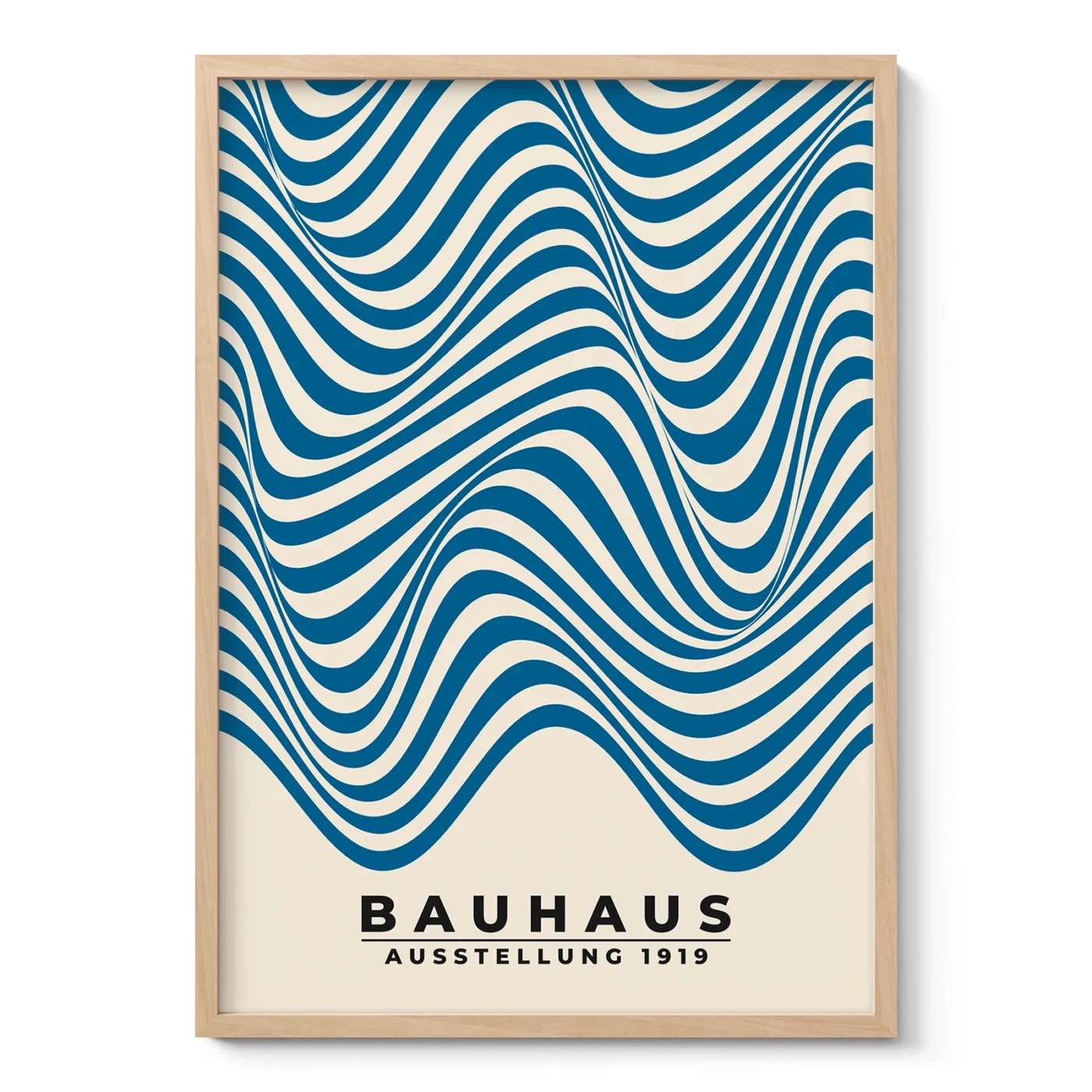 Modern Bauhaus Print – Blue Waves
