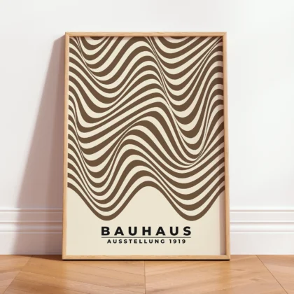 Modern Bauhaus Print – Brown Waves